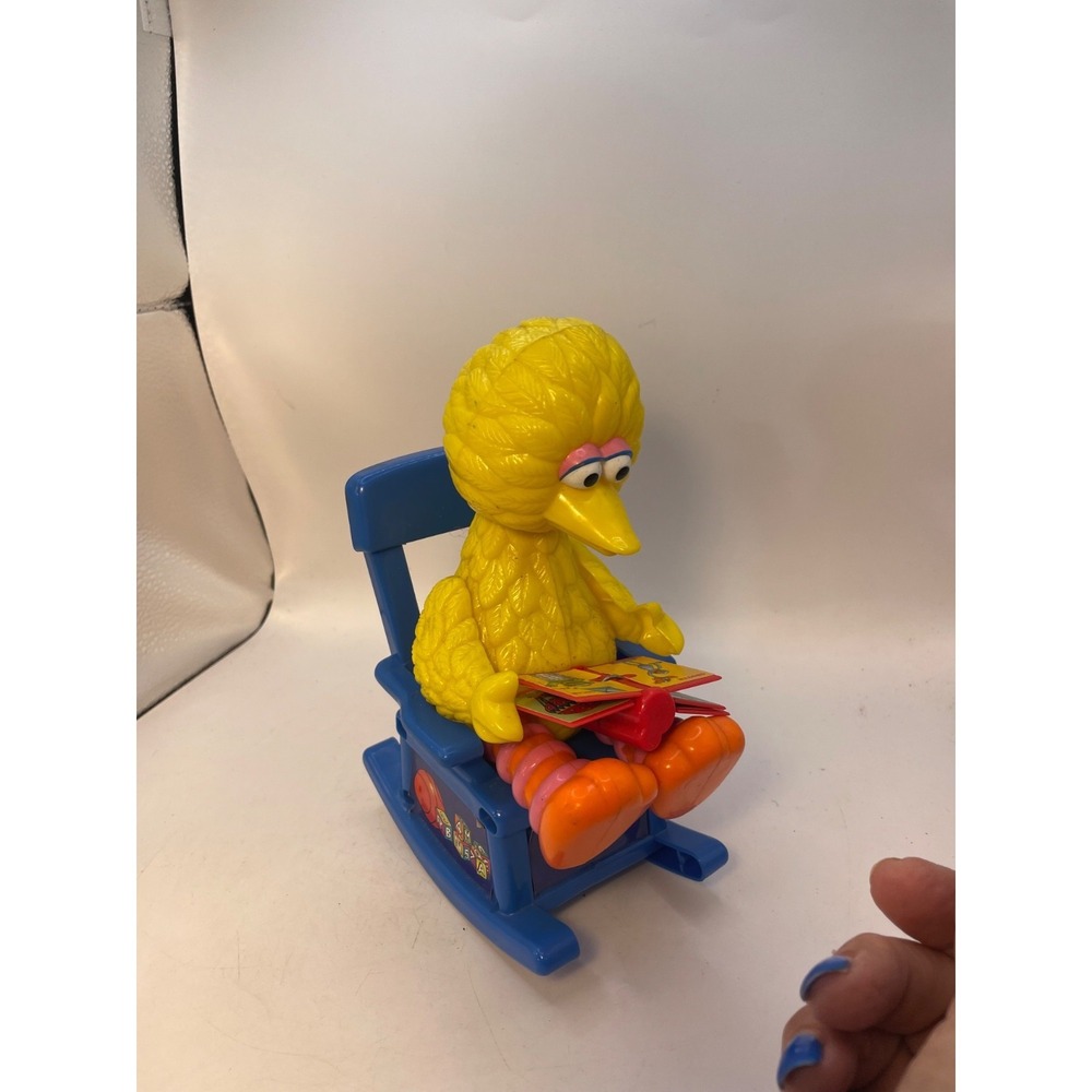 Vintage IUCO Big Bird Musical Wind Up Toy Rocking Chair Muppets Sesame Street